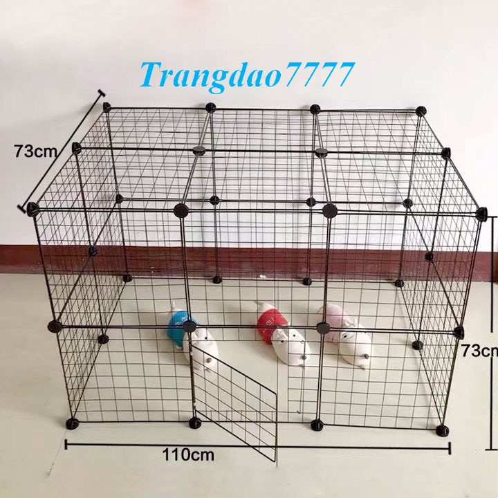 10 Miếng Lưới Sắt Làm Hàng Rào Quây Chuồng Chó Mèo Thú Cưng Lắp Ghép Đa Năng Tặng Kèm Phụ Kiện Lắp Ráp