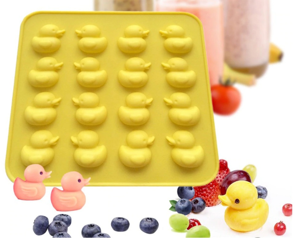 Khuôn Silicon Làm Socola,Thạch Rau Câu,Kẹo Dẻo,Pudding Trang Trí Hình 16 Chú Vịt Xinh