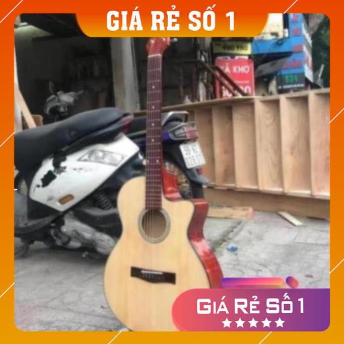 Đàn Guitar Acoustic giá rẻ cho người chơi ,có ty ,gỗ thịt nguyên tấm Tặng giáo trình tự học (shopmh59)