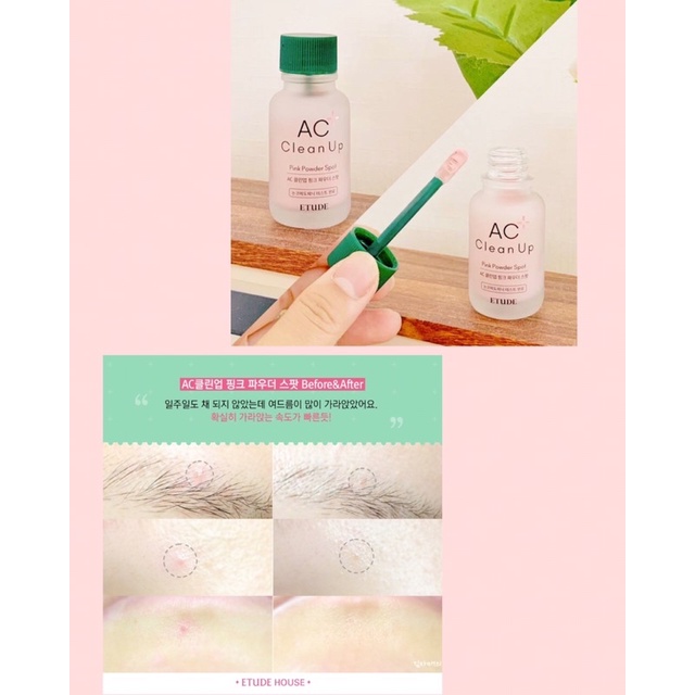 ( TẶNG LOTION ) TINH CHẤT CHẤM MỤN ETUDE HOUSE AC CLEAN UP PINK POWDER SPOT