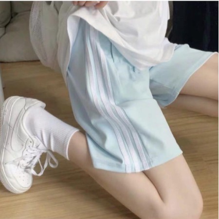 Quần Đùi Ulzzang Kẻ 3 Sọc Thể Thao Unisex, Quần Short Ống Suông Cạp Chun