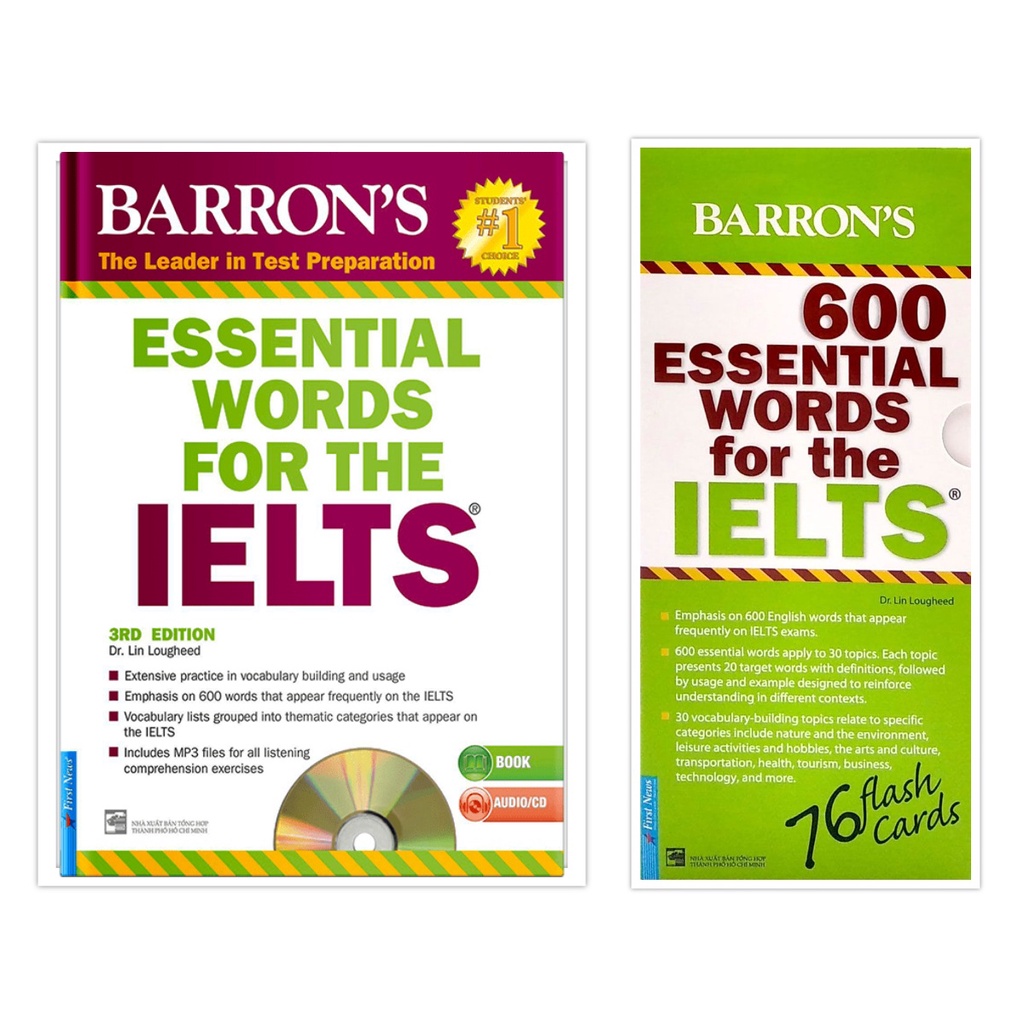 Sách - Barron's Essential Words For The IELTS (3rd Edition) + Flash Cards 600 Essential Words For The IELTS - First News