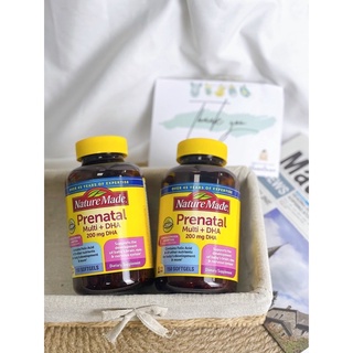 Vitamin tổng hợp bầu Nature Made Prenatal Multi + DHA, Mỹ (150v) bổ sung dinh dưỡng, DHA cho mẹ bầu và sau sinh