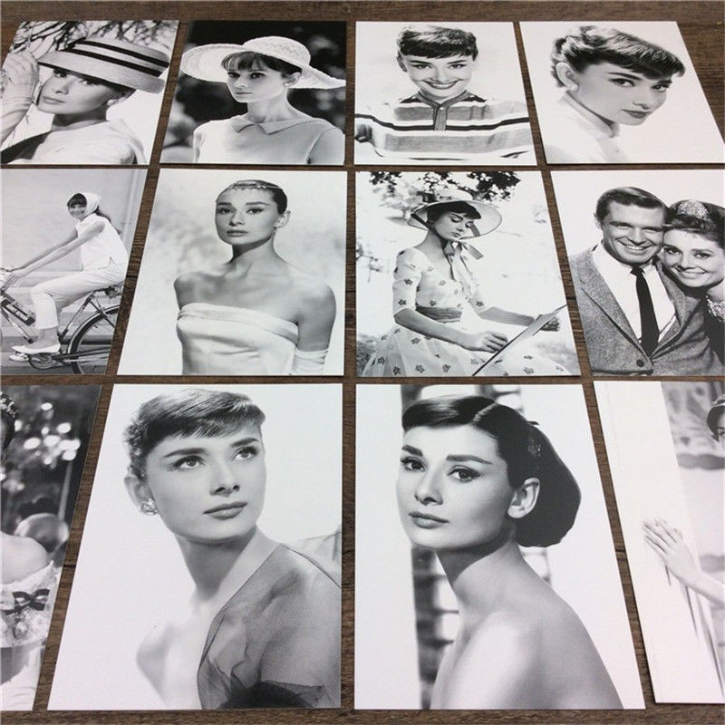 30pcs/lot Audrey Hepburn Vivien Leigh Classic post card vintage cards paper gift