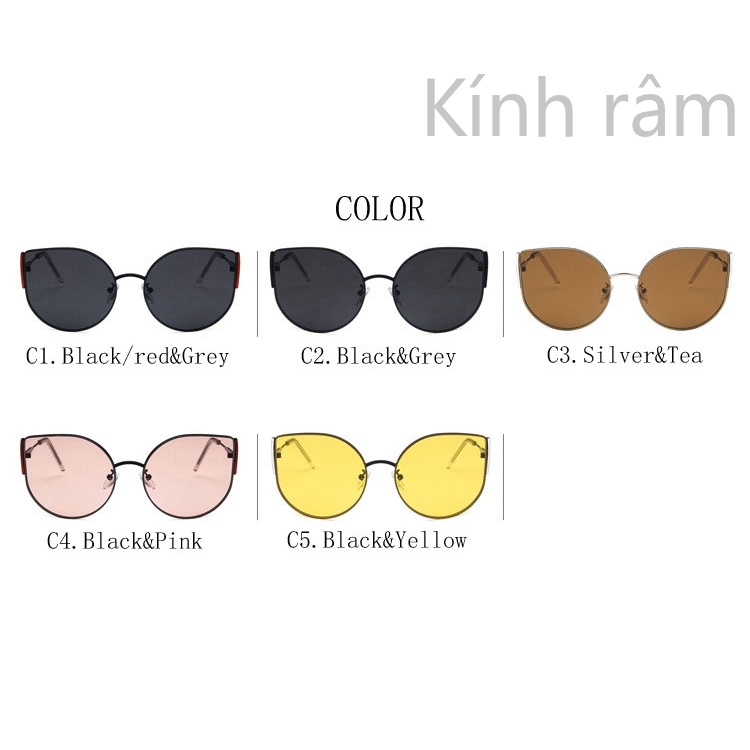 Kính mát mắt mèo nữ oversize chống tia UV400