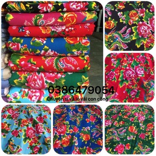 vải chăn con công (khổ rộng 1m6) chất cotton 100%