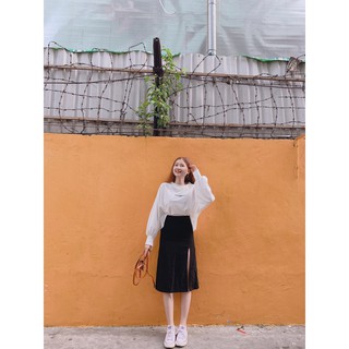 CHÂN VÁY MIDI XẺ TÀ