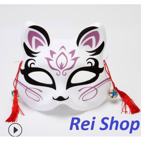 Mặt nạ cáo nửa mặt có đính chuông