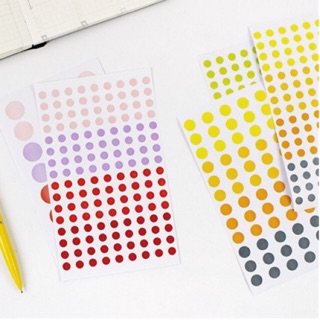 Sticker hình tròn đầy đủ size trang trí sổ tay planner/ tường/ bàn học stickerbosuashop Bò Sữa Shop