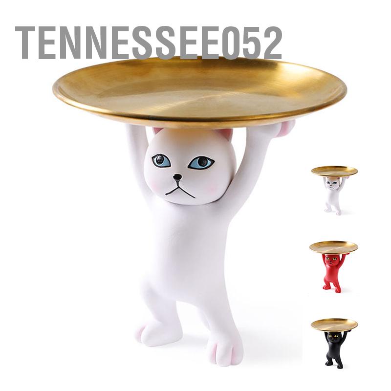 [Hàng HOT] Khay Đựng đồ / Chìa Khóa / Bút để bàn Hình mèo Dễ thương bằng  nhựa trang trí Phòng khách Văn phòng【Tennessee052】