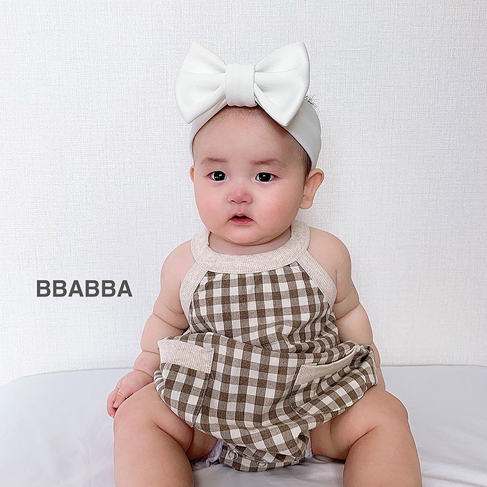 Bộ Áo Liền Quần Không Tay Chất Liệu Cotton Họa Tiết Sọc Caro Thời Trang Mùa Hè Cho Bé Sơ Sinh