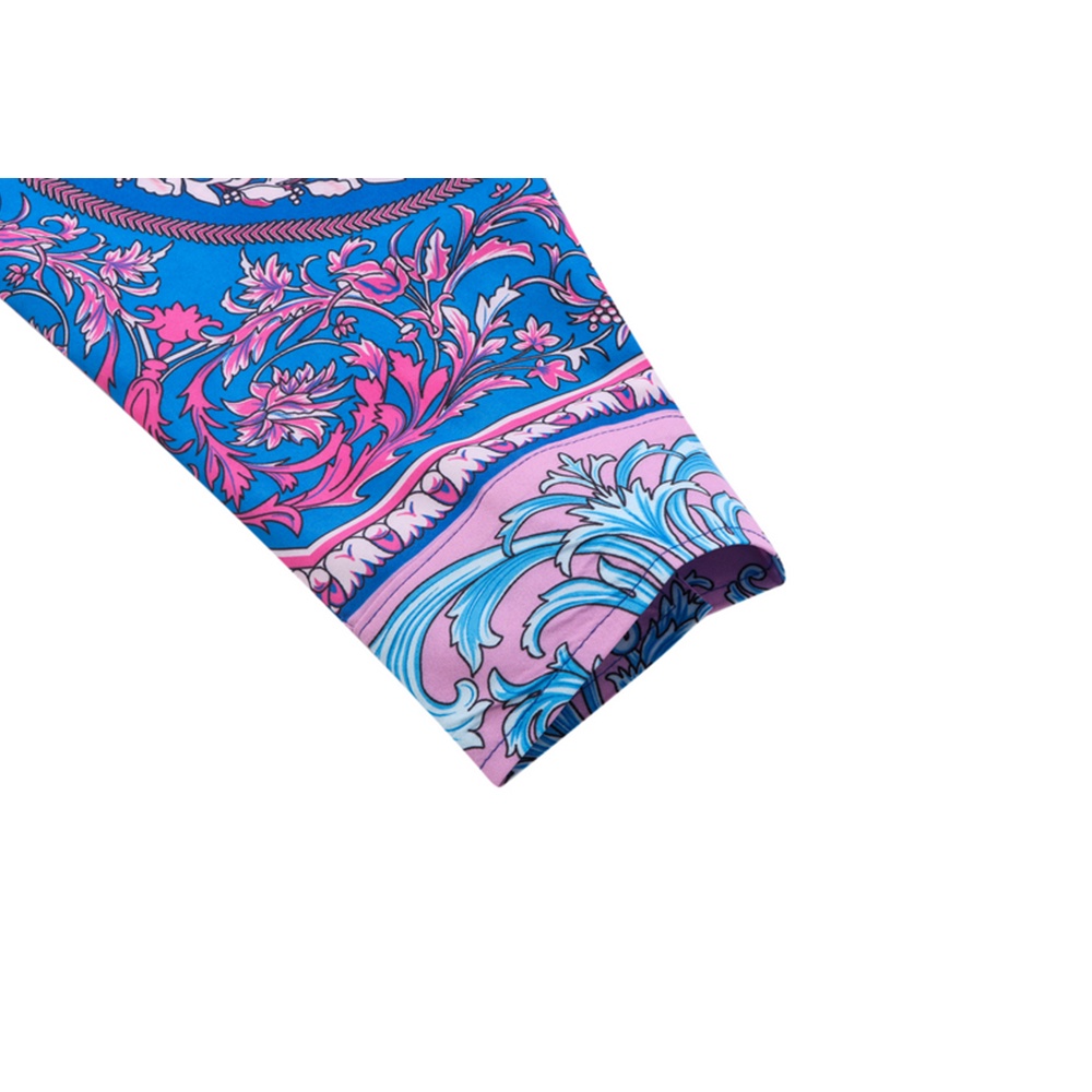 Áo Sơ Mi Dài Tay Mỏng Biểu Tượng Tối Màu Baroque Cho Nam