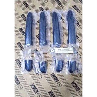 Bộ ốp tay nắm cửa vân cacbon mazda 3 2015-2019