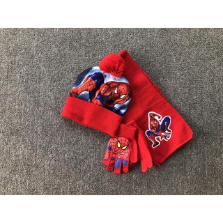 Set găng, mũ, khăn Spider man