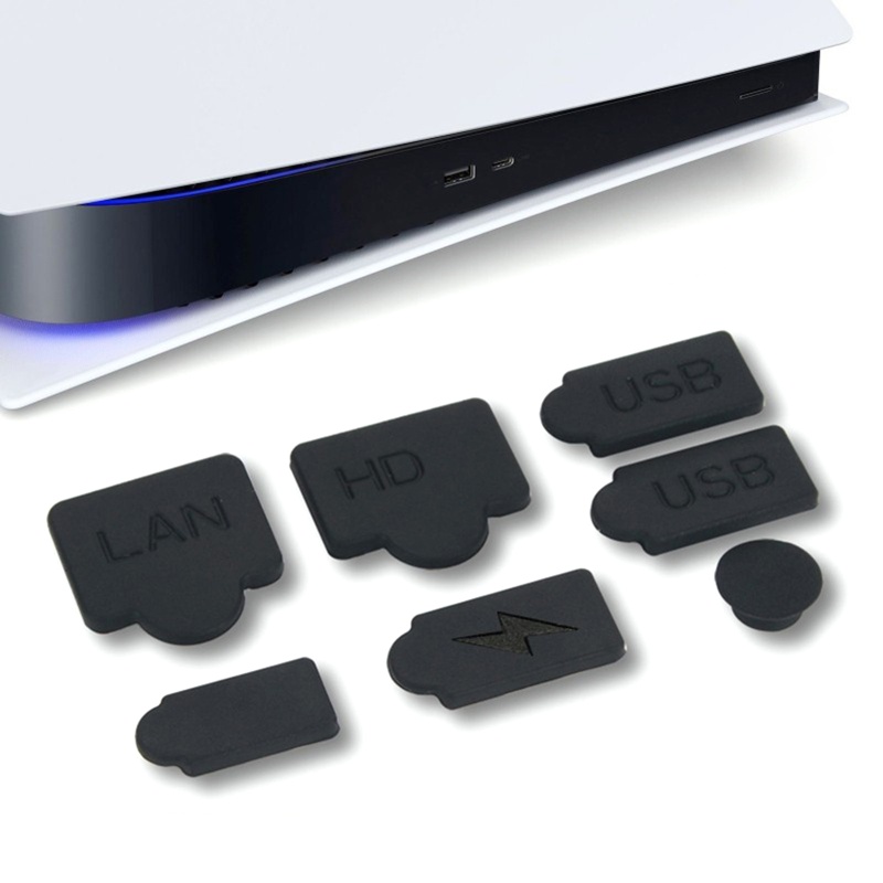 Bộ 6 nắp silicone chống bụi cổng USB RJ45 cho PS5 PS4 PS3