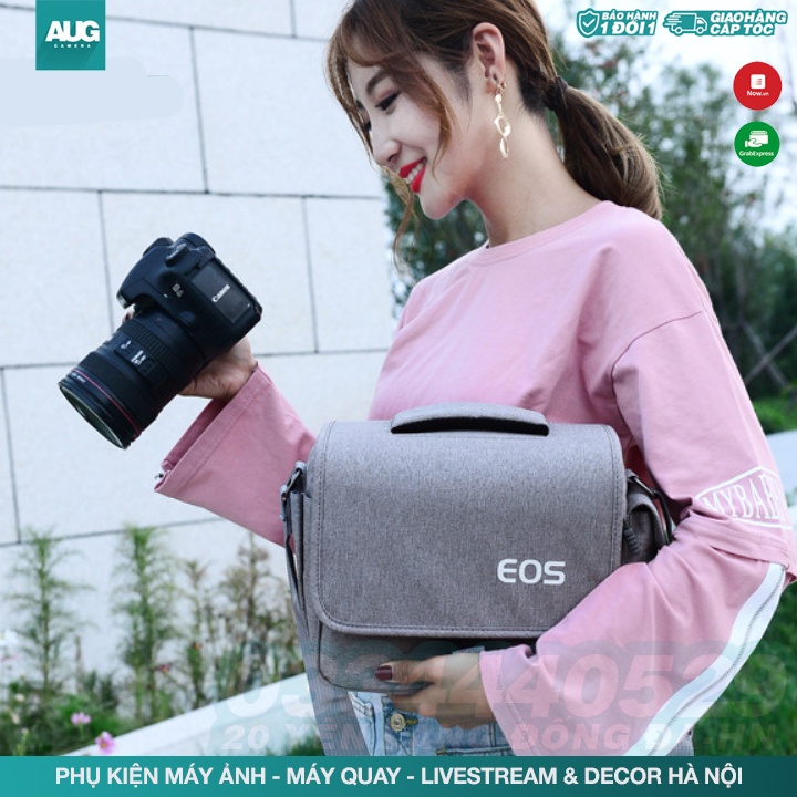 Túi máy ảnh Canon EOS túi đựng máy ảnh thời trang cao cấp kèm áo chống nước - AUG Camera