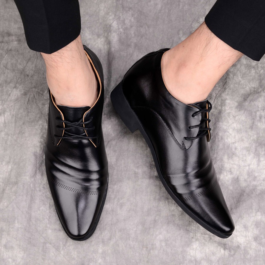 Giày công sở tăng chiều cao 7cm da bò ISHOESVN IS119_Giày nam