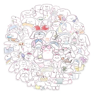 Set 50 chiếc sticker chống thấm nước THỎ MOLANG trắng xinh xắn trang trí