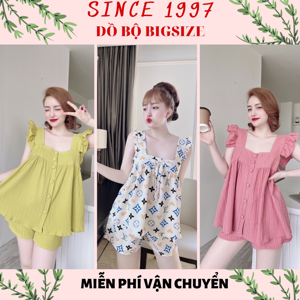 Đồ bộ bigsize ĐÙI 2 DÂY CÁNH TIÊN lụa Mango 50-70kg, Since1997 Pijama, Đồ ngủ lụa Mango cao cấp loại 1 mềm mướt
