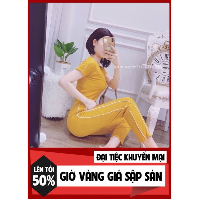 [ Sale Siêu Khủng ] Bộ len tăm chạy sọc thời trang elise