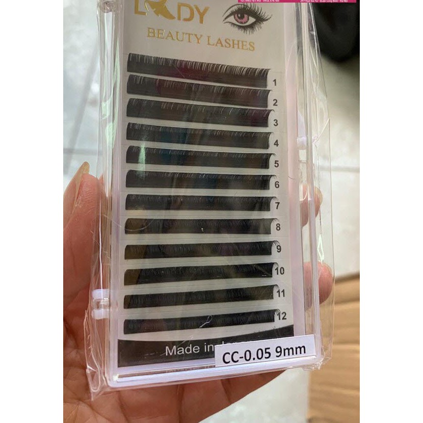 Mi Khay Lady Độ Cong C/CC độ dày 0.05 Volumn Classic Tạo Fan Nối Mi Đủ Các Độ Dài - Lẻ 1 Khay