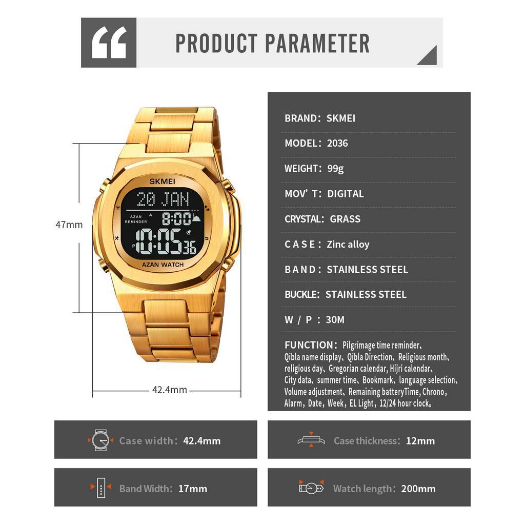 Đồng Hồ Đeo Tay Thông Minh SKMEI Phong Cách Hồi Giáo Cho Nam