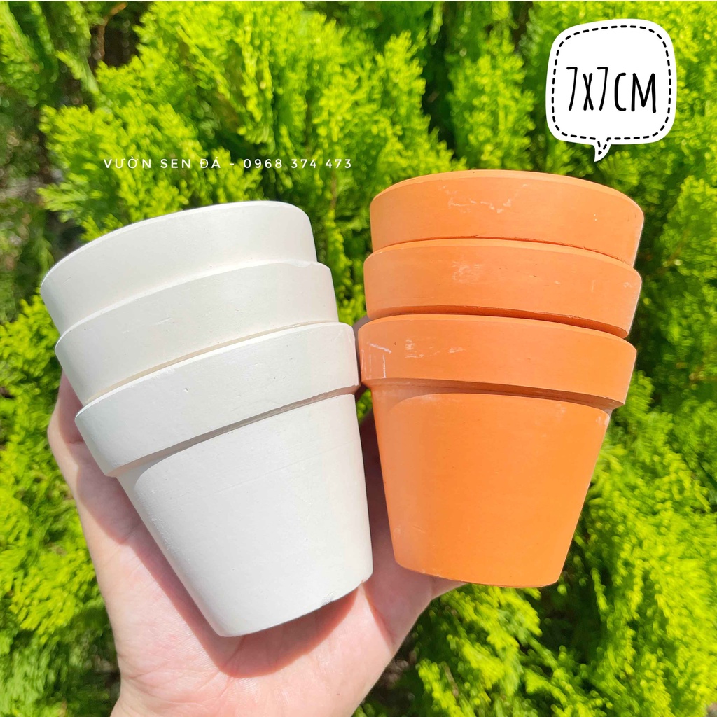 Chậu đất nung 7x7cm - Chậu trồng sen đá