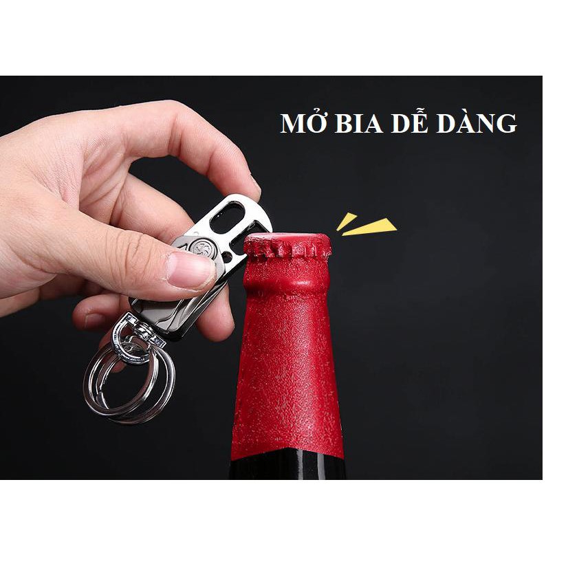 Móc khóa ,móc chìa khóa đa năng kiêm con quay giải trí xoay 360 độ cao cấp (Đen)