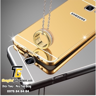 Ốp lưng Samsung Galaxy A7 2016  tráng gương viền kim loại