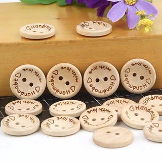 Gói 10 Cúc gỗ handmade kích thước 1,5cm