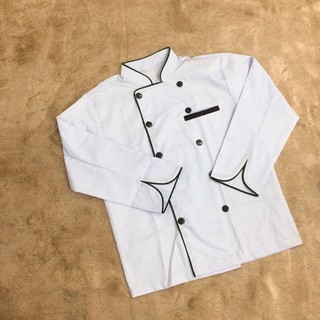 Áo đầu bếp kaki cao cấp tay dài - màu trắng