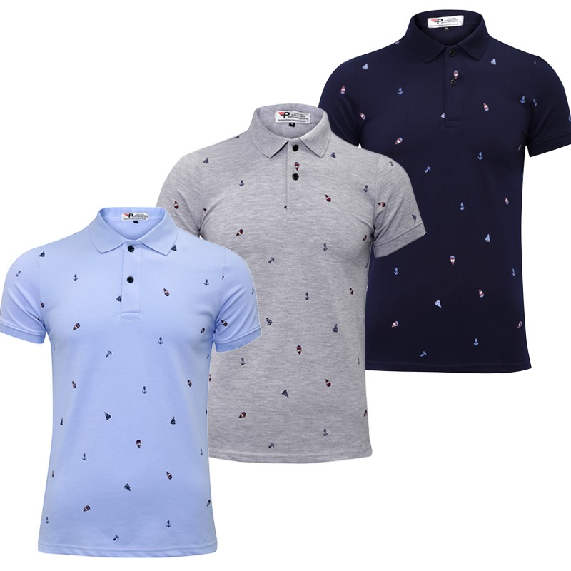 Áo thun polo nam họa tiết mỏ neo pigofashion sang trọng PAHT01 (màu biển) | BigBuy360 - bigbuy360.vn