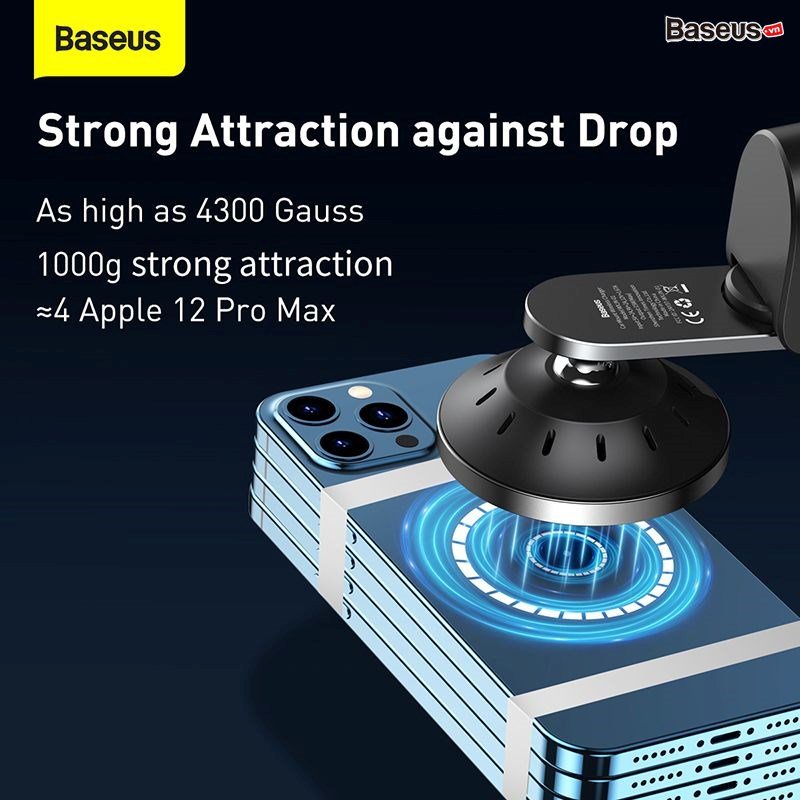 giá đỡ điện thoại tích hợp nam châm và Sạc không dây dùng trên xe ô tô Baseus Big Energy Car Mount Wireless Charger