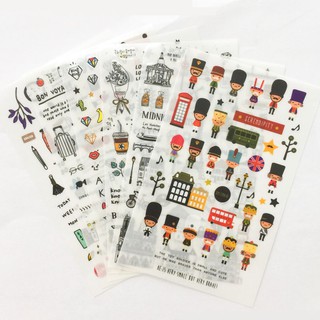 Set 6 tờ miếng dán hình tạp chí du lịch phong cảnh Paris London trang trí nhật ký/ quà tặng A6412