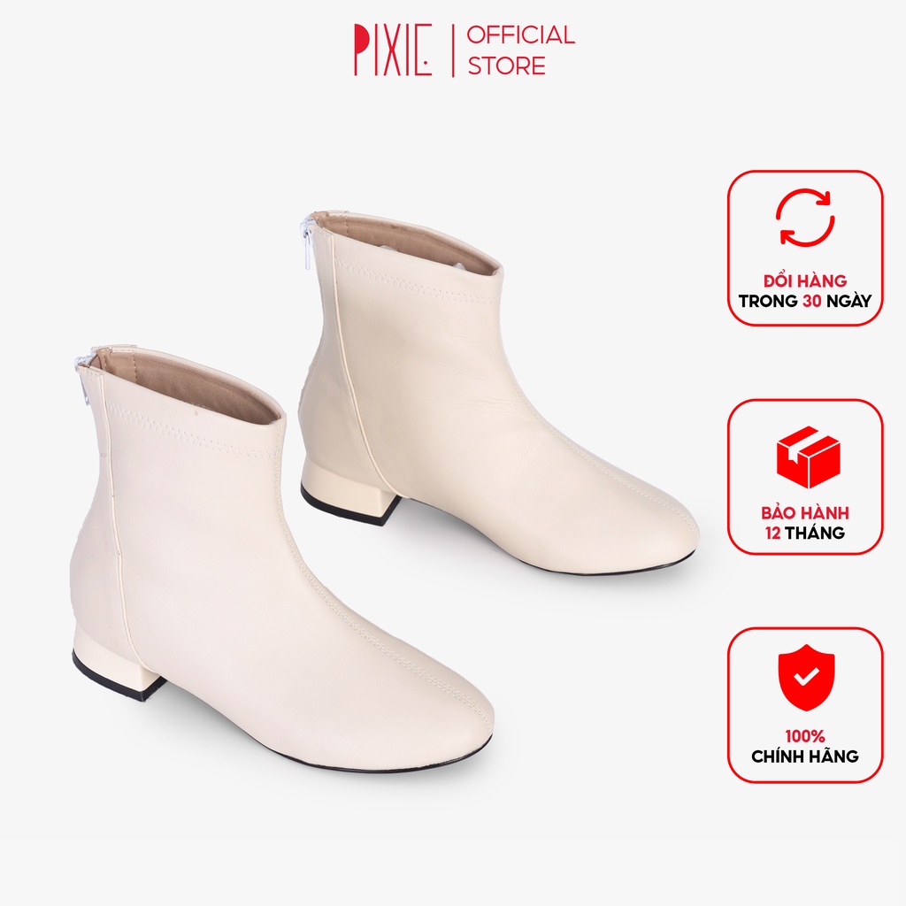Giày Boot Thấp 3cm Mũi Vuông H005 Pixie