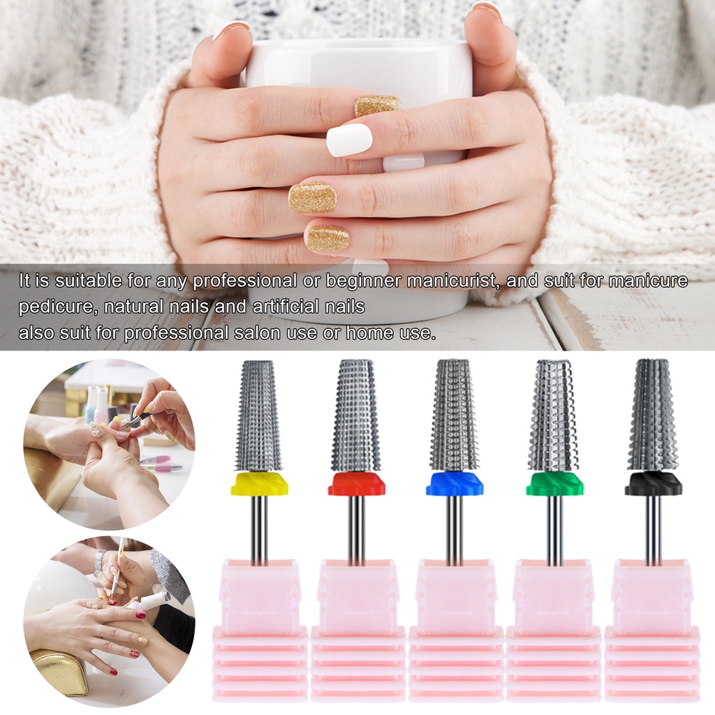 Mũi Khoan Móng Tay Bằng Thép Vonfram Độ Bền Cao Loại Bỏ Da Chết