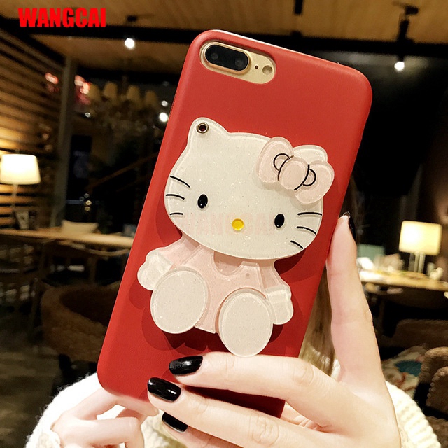 Samsung Galaxy A20E A10E A2 Core S10 5G A8S A7 A9 A6+ Plus J8 A6 A8 2018 Case Hello Kitty Cute Cartoon  Mirror Cover