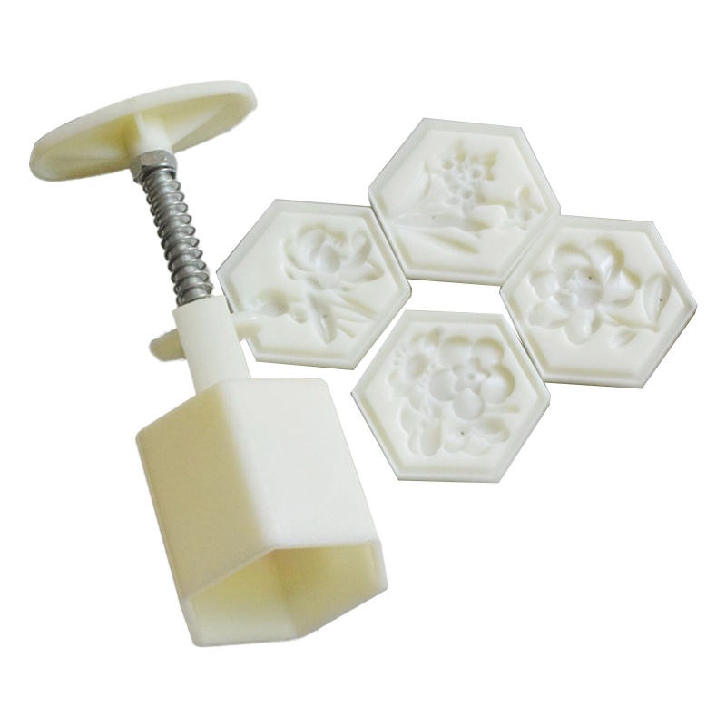 Bộ 50 Khuôn Nhựa Làm Bánh Trung Thu Hình Hoa Dễ Thương