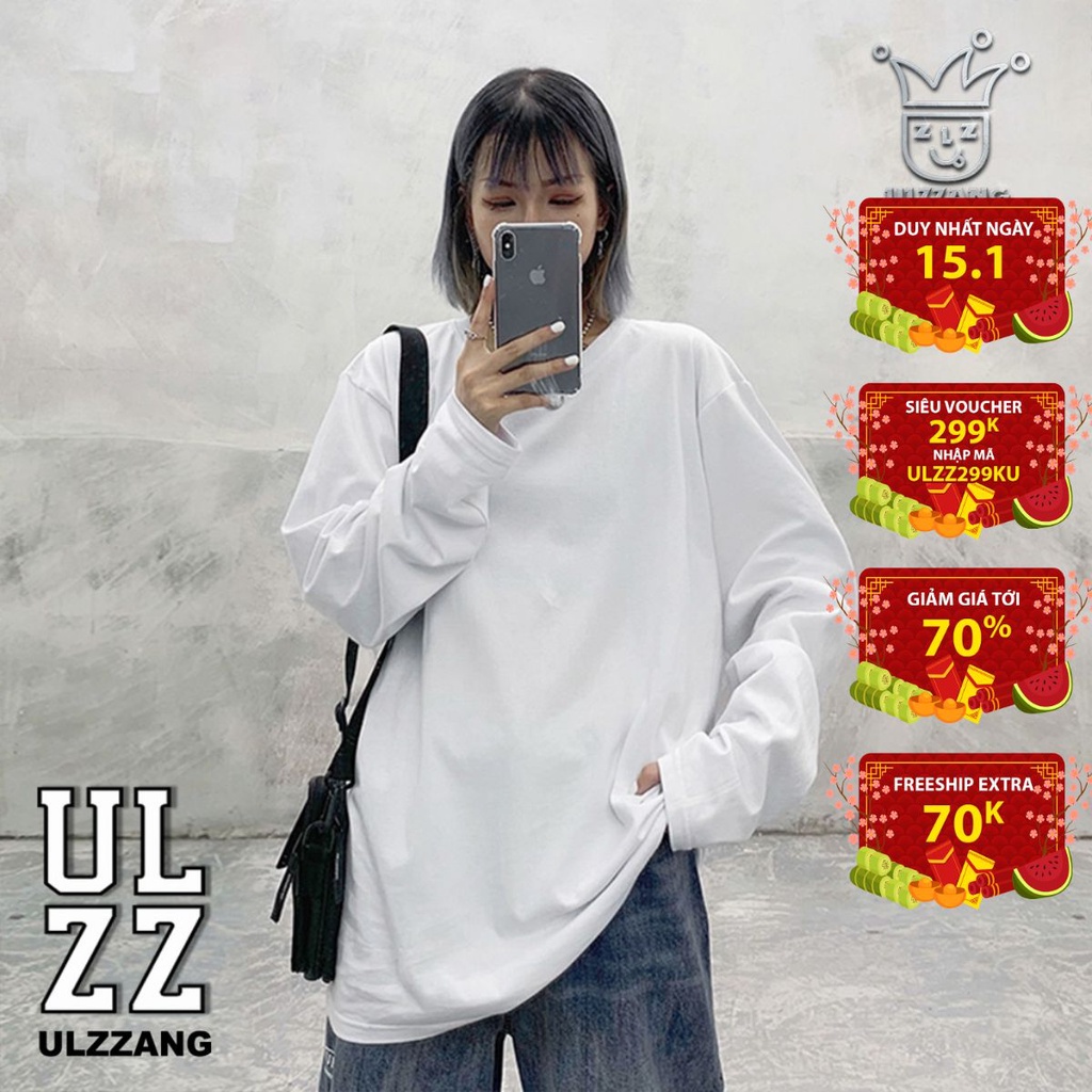 Áo thun dài tay local brand ULZZ ulzzang trơn dáng unisex form rộng U-32
