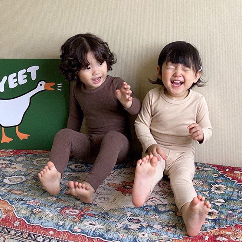 Bộ đồ ngủ gồm áo mềm và quần lưng cao phong cách Hàn Quốc cho bé gái