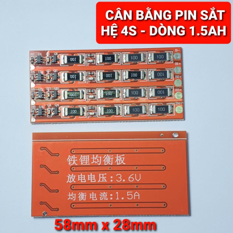 achun.vn - MẠCH CÂN BẰNG PIN SẮT 4S DÒNG CÂN BẰNG 58mA/500mA/1.5A