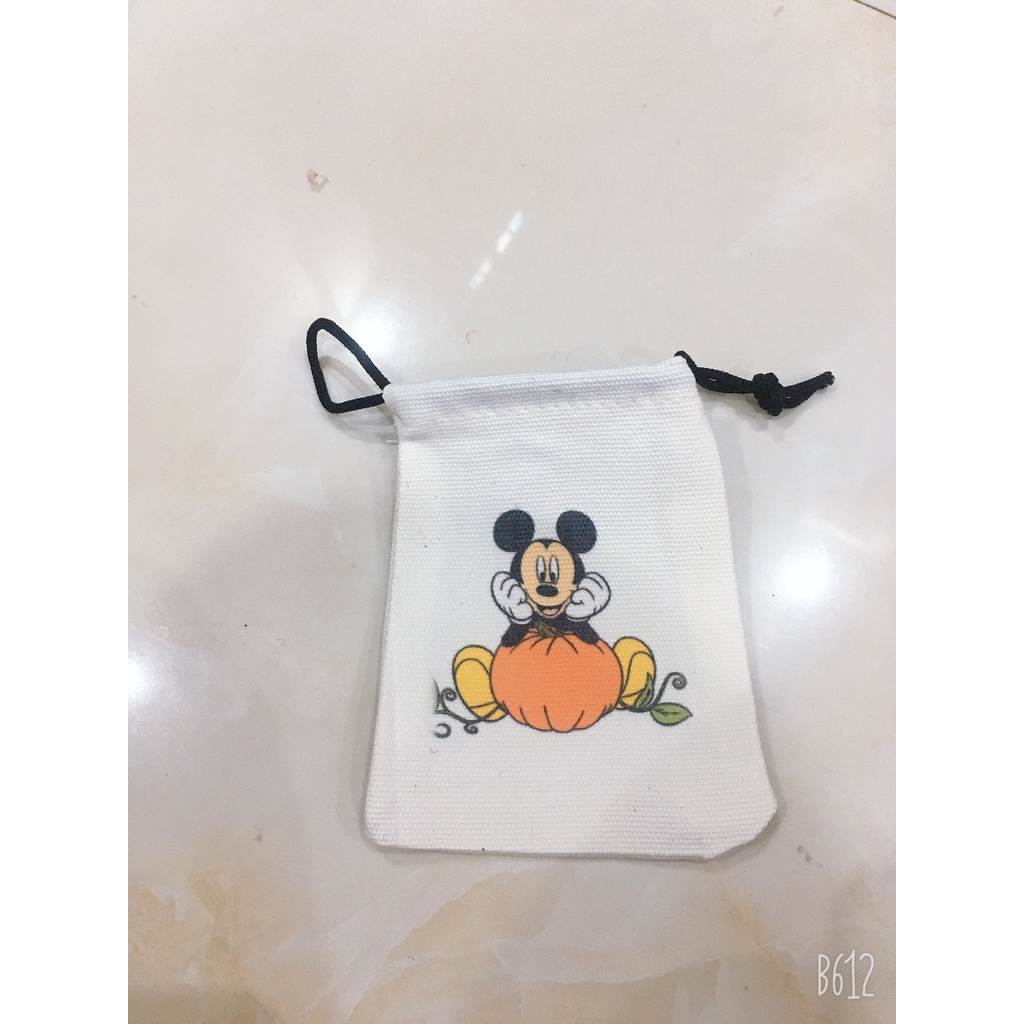 Túi mini vải canvas rút miệng kiểu mới tiện lợi đựng đồ trang điểm