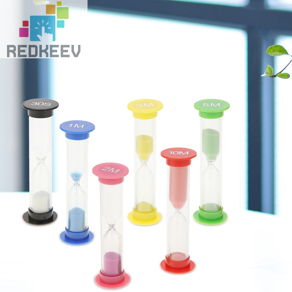 Set 6 đồng hồ cát bằng nhựa thiết kế sáng tạo trang trí nhà cửa