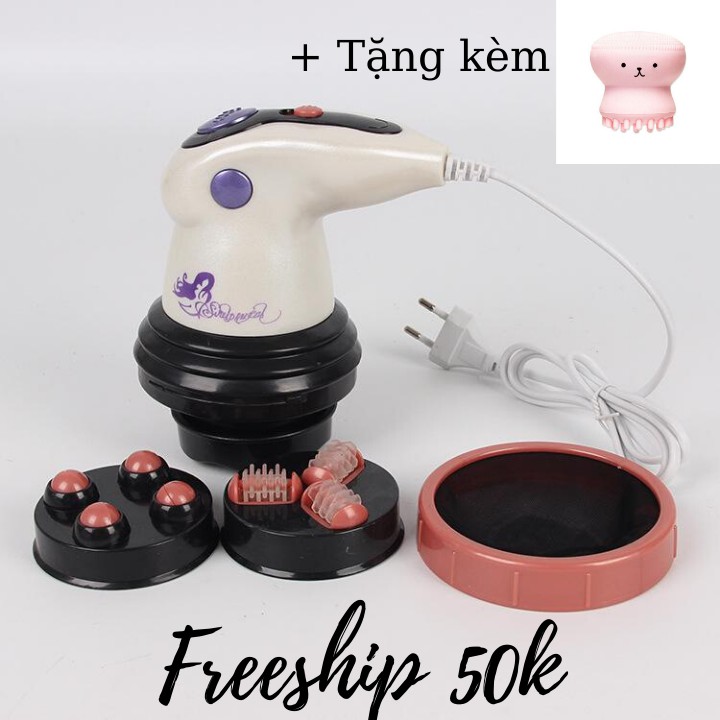 [BẢO HÀNH 1 ĐỔI 1] MÁY MASSAGE -Máy Massage Cầm Tay Body Innovation nhiều chế độ 4 đầu dễ thay đổi + quà tặng hấp dẫn