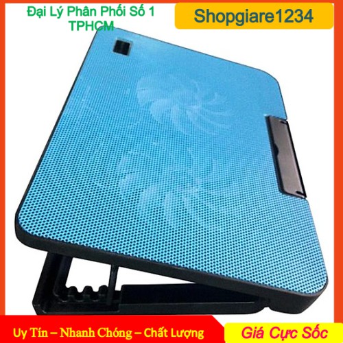 Đế tản nhiệt Laptop Cooling Pad N99 - 2 quạt, đèn led, đế nâng 17 inch trở xuống