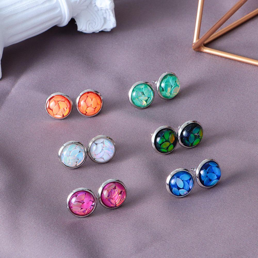 Set 6 Đôi Bông Tai Hình Hoa Hồng 12mm|Túi Xách Nữ Màu Hổ Phách Hợp Thời Trang Sang Trọng Quý Phái