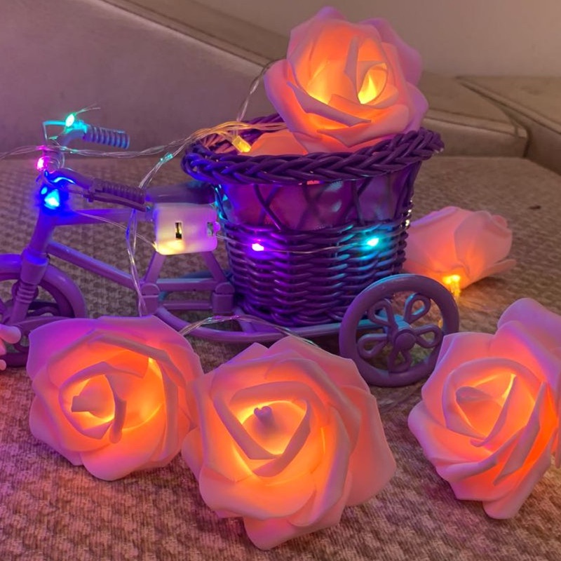 Mới Dây Đèn led Hình Hoa Hồng Trang Trí Nội Thất