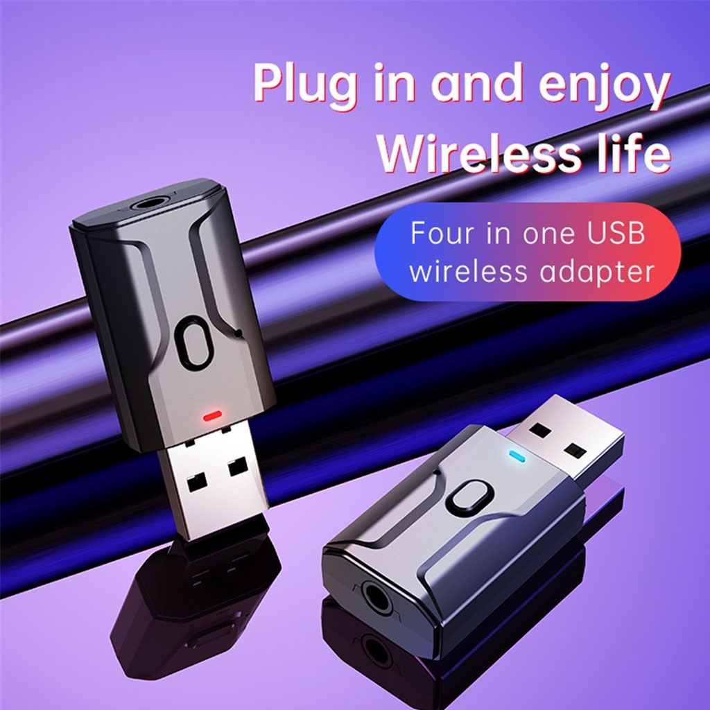 Thiết bị thu, phát âm thanh kết nối Bluetooth 5.0 Aux Rca cổng cắm Usb 3.5mm cho TV PC xe hơi -dc4488