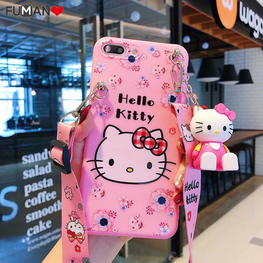 Ốp Lưng Mềm In Hình Mèo Kitty Có Gương Và Dây Đeo Cho Oppo A71 F9 Pro F1 Lite F5 F1S F3 Lite A83 A1