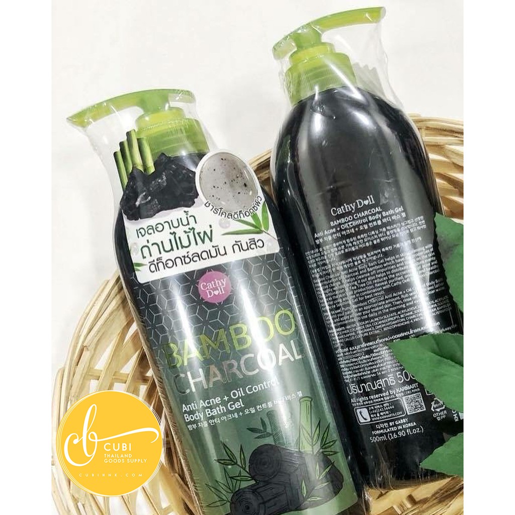 Sữa Tắm Than Tre Cathy Doll Bamboo Charcoal Anti Acne + Oil Control Body Bath Gel Thái Lan - 500ml | BigBuy360 - bigbuy360.vn